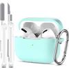 R-fun Custodia protettiva per AirPods Pro Generation con set di pulizia, protezione completa in silicone per custodia di ricarica Apple AirPods Pro 2019[LED anteriore visibile],Bagliore notturno