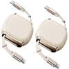 Leikurvo 2 cavi USB C retrattili 240 W PD3.1, cavo di ricarica rapida arrotolabile con fessura magnetica 1 m, compatibile con iPhone 16/15, Galaxy S25/24, iPad, MacBook (1 m, beige)