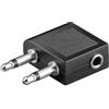 CABLEPELADO Adattatore per cuffie Cablepelado per aereo con jack da 3,5 mm, nero