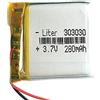 Liter energy battery Batteria 303030 LiPo 3.7V 280mAh 1.036Wh 1S 5C Liter Energy Battery per l'elettronica Ricaricabile Telefono Portatile Smartwatch Orologio GPS - Non adatto per Radiocomando 32x30x3mm (280mAh|303030)