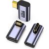 LUIRSAY USB-C Winkelstecker 90° 3PCS 40Gbps PD100W 8K@60Hz Adapter per MacBook Pro, iPhone16/15, Samsung Phone, Tablet e Altri Device