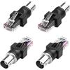 MEIRIYFA Adattatore da BNC a RJ45 Ethernet, BNC femmina a RJ45, spina RJ45, coassiale, spina per periferiche computer (4PCS)