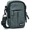 CULLMANN - 90245 - MALAGA Compact 400 Borsa fotografica per fotocamere compatte, grigio - dimensioni interne: 70x120x50mm - idrorepellente grazie al rivestimento in poliestere rip-stop 450D PU