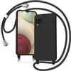 Keteen Cover per Samsung Galaxy A12 / M12 con Collana Custodia con Cordino TPU Corda Silicone Bumper Regolabile Staccabile Shock Absorption Antiscivolo Protettiva Custodia per Samsung A12 / M12, Nero