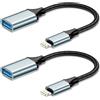 YEONPHOM Adattatore Lightning a USB 2 Pezzi 0.12M [Certificato Apple MFi], Adattatore Fotocamera USB per iPhone 14 13,iPad, iOS iPhone OTG Adattatore Supporta Unità flash UsB, Mouse,Lettore di Schede, Tastiera
