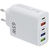 coalwop 65 W Caricatore Multiplo USB-C Caricabatterie Rapido Smart QC 3.0 a 5 porte Adattatore di Alimentazione USB Universale dal Design Compatto Compatibile con iPhone 16/15/14 Samsung Galaxy S24/S23 e iPad