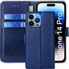 FMPCUON Cover per iPhone 14 PRO,Cover in Pelle iPhone 14 PRO,Flip Wallet Case Custodia in Pelle PU Premium,Slot per Schede,con Magnetica a Scatto per Apple iPhone 14 PRO,Marrone