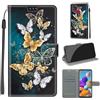 KENHONER Custodia per Samsung Galaxy A21s, Farfalla | Portafoglio Pelle PU, Magnetica, Resistente Agli Urti, Scomparto Carte Credito, Pieghevole, Flip Libro, Motivo