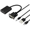 zdyCGTime Uscita Adattatore da 1080P VGA Maschio a HDMI Femmina audio video con audio da 3,5mm e cavo Micro USB,Compatibile con computer, laptop, proiettore, PC, DVD, HDTV, monitor.(VGA M/F)