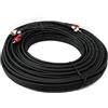 System-S Cavo RCA 2 RCA 20 m maschio a maschio, adattatore AV stereo, colore nero