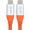 xiwai Cavo dati e ricarica USB 3.2 Gen 2 Type-C maschio a USB C maschio 0,9 m, 20 Gbps ad alta flessibilità ultra morbida 100 W 8K 5K 4K Monitor Display USB4.0 cavo super flessibile perfetto per