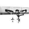 WORLDLIFT Supporto per monitor 3 monitor, WORLDLIFT Premium in alluminio Supporto per 3 monitor per schermi LCD LED da 17"-27", supporto da tavolo regolabile in altezza, 7 kg/braccio, vesa 75/100 mm