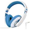 RockPapa Comfort Cuffie per Bambini Over Ear, Cuffie con Filo per Ragazzi Bambina, Cuffie Jack 3.5 mm Stereo per Scuola/Viaggio/Telefono/PC, Bianco Blu