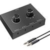 Tiamu Interruttore audio a 4 porte, interruttore audio da 3,5 mm, selettore audio stereo AUX, 4 ingressi, 1 uscita/1 ingresso, 4 uscite audio