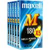 Maxell E180 5PK Nastri in Bianco