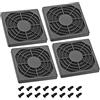 PATIKIL 65mm Raffreddamento Ventola Filtro con Vite, 4pz ABS Ventilatore Griglia Protezione Protezione per Ventilatore Protettivo Copertura Fai-da-Te, Nero