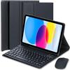 EHLCYS Custodia Tastiera per iPad 10 Generazione/(A16) 11 Generation (11/10.9 pollici, 2025/2022), Con Mouse QWERTY Tastiera Bluetooth Staccabile Custodia Tastiera con Portapenne,Nero