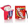 Derhom - Custodia Protettiva in Silicone per Airpods Apple 1 e 2 [Candy Snack Series][2 Pack] (Skittles/Divertenti Candy Nerds)