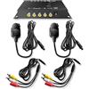 ILAME Kit Telecamera per Visione Laterale e Gli Angoli Ciechi Telecamera Auto con Mini Divisore Video 4 Canali per Auto Furgone Trattore Camper