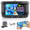 Hikity 1G+32G Android 13 Car Radio per VW Golf 5 EOS Tiguan Polo Passat B6 Golf 6, 7 Pollici Schermo Tattile Autoradio Stereo Auto con GPS WIFI Telecamera Posteriore 2USB EQ Bluetooth FM MIC