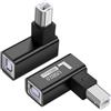 SinLoon Adattatore stampante USB 2.0 tipo B 90 gradi tipo B maschio a convertitore femmina MIDI Extender USB 2.0 connettore stampante per stampante, scanner, mixer, 2 pezzi (nero) (L)