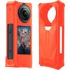 GEEMEE per Insta360 X5 Custodia protettivo Cage Fotocamera, Silicone Action Camera Frame Case Accessori per Insta360 X5 Protector - Red
