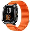 GIOPUEY 22mm Cinturini Compatibile con Blackview W60/W70 Pro/W80 PRO, Nylon Traspirante Sport Loop Cinturino in Morbido Nylon Intrecciato Strap Band - Orange
