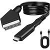 Aivane Convertitore SCART a HDMI con Cavo, Adattatore Audio Video Full HD 1080p/ 720p Cavi Switch per HDTV VHS STB Xbox PS3 Sky DVD Blu-Ray