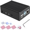 owootecc - Custodia per Raspberry Pi 4, con colonna di raffreddamento, in metallo, con dissipatore di calore, per Raspberry Pi 4, colore: Nero