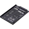 NFHK Dual MSATA NGFF B+M SSD Card JBOD Raid0 Span Bridge a 2.5 SATA Combo HDD Disco Drive Enclosure