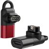 MoKo Adattatore da USB C a 2-Pezzi, Connettore Cavo Caricatore di Tipo C a 90 Gradi per Trasferimento Dati per Fenix 7/7S/7X/6/6S/6X/5/5S/5X/Forerunner 245/255/Vivoactive 3/4/Venu 2, Nero+Rosso