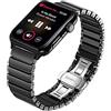 MaKTech Bracciale a Maglie in Ceramica Cinturino Compatible with Apple Watch Serie 11/10/9/8/7,Ultra 3/2/1,SE 3/2/1 [2025] (46mm/45mm/44/49mm,Nero)