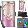 PHINIENLAND Cover per Motorola Moto G54 5G / G54 Power Case PU Pelle Custodia [Kickstand] [Chiusura magnetica] [Slot per Schede], Portafoglio Flip Custodia per Moto G54 5G,Rosa