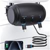 MAGJIEYX Caricabatterie Auto Retrattile, 62W Caricatore Auto USB, Ricarica Rapido, 2 Cavo Retrattili e 2 Porte USB, Compatibile con iPhone 16 15 Pro Max/iPad/Galaxy/Tablet, Nero