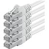 1aTTack.de 1aTTack CAT5 FTP - Cavo di rete con schermatura e set di 2 spine RJ45, 5 pezzi bianco 5 m