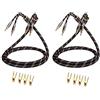 SKW Un paio Audiofilo Cavo per altoparlanti con connettori a banana placcati in oro, Treccia in Nylon, Cavo Qualità Hi-Fi - 2.5M