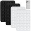 Gjinxi 4 supporti a ventosa in silicone per telefono, con presa forte, antiscivolo, con supporto adesivo, per selfie e video (bianco, nero)