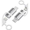 BOUTOP C33 Adattatore Lightning USB C [Certificato Apple MFi] per 60W Ricarica Rapida Compatibile con iPhone 15 Pro/15 Pro Max/15/15 Plus, MacBook, iPad - [2 Pacchetto, Argento]