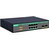 LINOVISION Switch PoE gestito da cloud remoto a 8 porte con 2 Uplink SFP, porte full Gigabit, alimentatore integrato da 120W, IEEE802.3af/at, Q-PoE e P-PoE senza interruzioni