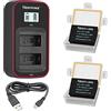 Newmowa LP-E17 Batteria (2pcs) e Caricatore Doppio LCD USB per Canon LP-E17 | Compatibile con Canon EOS M3,M5,M6,M6 Mark II,EOS RP,77D,200D,250D,750D,760D,800D,Rebel SL3,T6i,T6s,T7i,8000D,9000D,Kiss X8i