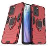 MaiJin Compatibile con OPPO Reno 7 5G Cover, Custodia Armor Anello Cavalletto (Funziona con il Supporto Magnetico per Auto) Case Paraurti (Rosso)