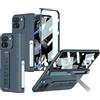Clatoxi per Google Pixel 9 Pro Fold Custodia con Cinturino e Protezione per Schermo e Cerniera Magnetica Protettiva, Sottile Cover Rigida Antiurto in PC con Cavalletto per Pixel 9 Pro Fold (Verde)