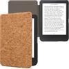 kwmobile Custodia Compatibile con Kobo Clara BW/Colour - Cover a Libro per eReader - Copertina Protettiva Flip Case Protezione per e-Book Reader in Sughero