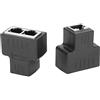 Acouto Interruttori, Adattatore Ethernet 1 ingresso 2 uscite, 2 pezzi, Connettori RJ45 femmina, Splitter per prolunga cavo LAN, Ideale per cavi Internet