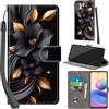 PHINIENLAND Cover per Xiaomi Redmi Note 10 5G / Note 10T 5G Case PU Pelle Custodia [Kickstand] [Chiusura magnetica] [Slot per Schede], Portafoglio Flip Custodia per Xiaomi Poco M3 Pro 5G,Fiori