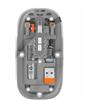 Combrite Mouse wireless trasparente, Bluetooth + 2,4 GHz Dual Mode Mouse, USB-C ricaricabile, design sottile ultra portatile, DPI regolabile, sottile e ultra portatile per laptop, PC, Mac (grigio)