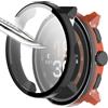 Msialt [2 pezzi] nero Transparent con Pellicola Protezione Schermo Vetro Temperato per SUUNTO RUN, 9H Durezza PC Case,Bumper,Sottile Case Protettiva Completa