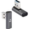 QIANRENON 90 ° USB 3.1 a USB-C Adattatore A maschio C femmina 10 Gbps OTG trasferimento dati convertitore di carica connettore per smartphone, tablet, 2 pezzi