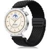 PaceBid 18mm Cinturino per Huawei Watch GT 6 41mm/Watch 5 42mm/GT 5 Pro 42mm/GT5/GT4, Intrecciato Nylon Magnetico Cinturini per Garmin Venu 4 41mm/Venu 3S/2S/Forerunner 265S/255S - Nero