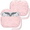 ECZOIL Incisione Cover Compatibile con AirPods Pro 2/1, Dinosauro Modello Silicone Case con Corda in Silicone per AirPods Pro 2nd/1st Generation-Rosa